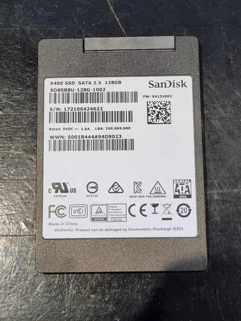 SSD SanDisk X400 M.2 2280 128 Go – SD8SN8U-128G-1002, 6 Gb/s – Testé Sans Défaut