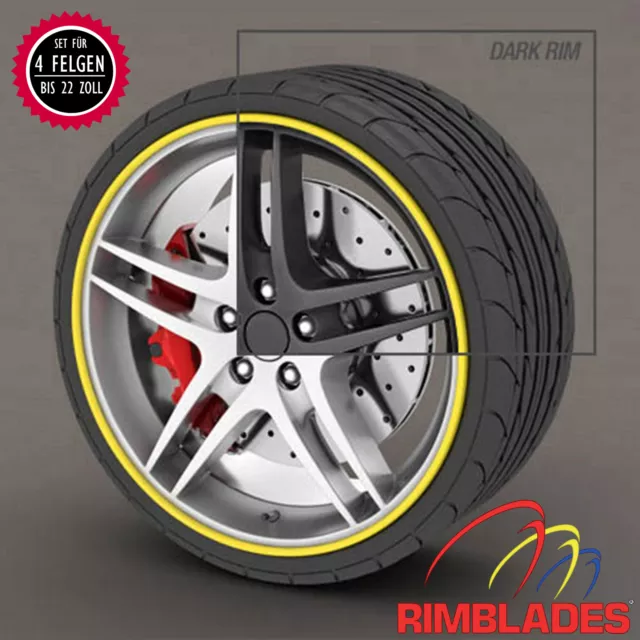 Rimblades FELGENSCHUTZ Styling GELB Felgenschutzringe Rim Guards Wheel Protector