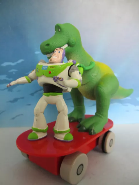 RARE SKATE A FRICTION DISNEY PIXAR TOY STORY BUZZ L'ECLAIR ET REX +/-12cm x 16cm