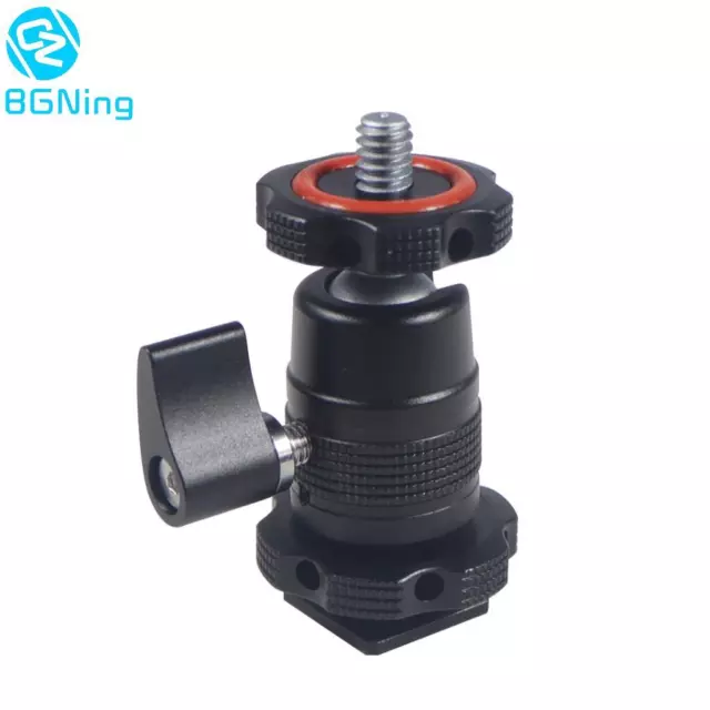 Mini BallHead Monitor Mount Tripod Head with Cold Shoe Adapter for DSLR Camera