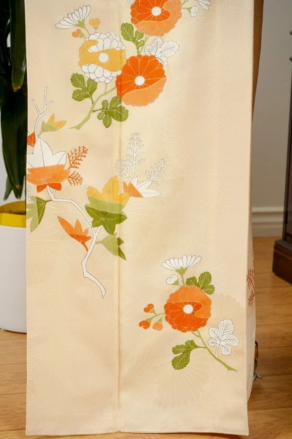 Dear Vanilla Japanese Silk Kimono Women's Robe Gown Authentic Japan Vintage Mint 8