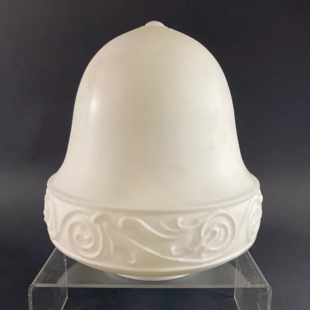 Large Vintage Antique Frosted White Glass Lamp Ceiling Pendant Light Shade