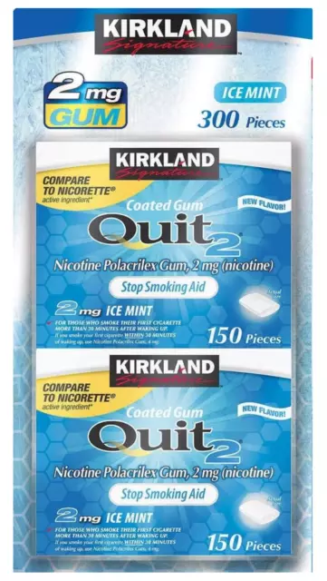 Kirkland Signature Quit Ice Mint Gum 2mg, 300 Pieces