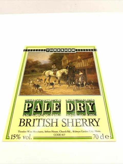 Sherry Label Thresher Pale Dry British Genuine Ex-Brewery Stock