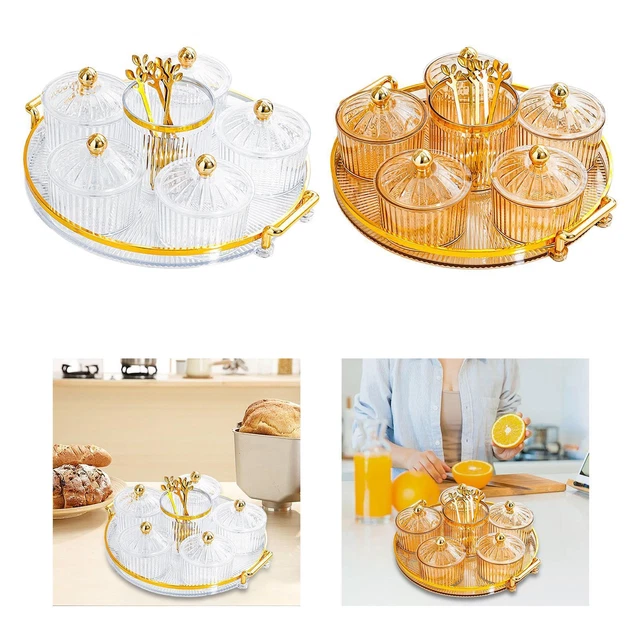 Plateau Rotatif à 5 Bols – Forme Fleur, 30 Cm – Pour Fruits Secs, Snacks, Apéritifs - 9