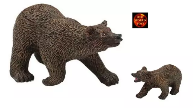 Brown Bear and Cub Wildlife Toy Model Figures by Safari Ltd Brand New