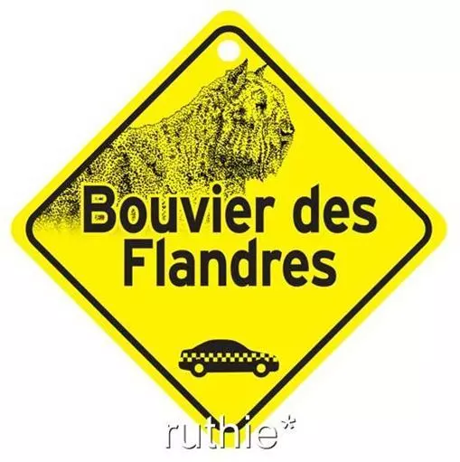 Bouvier des Flandres On Board Dog Window Sign Made in USA 5 1/2 x 5 1/2