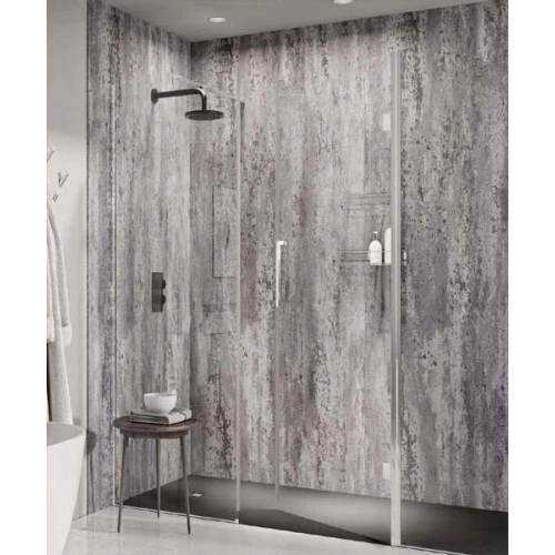 Paneles de pared húmedos de PVC gris metálico 250 mm x 2700 mm x 5 mm