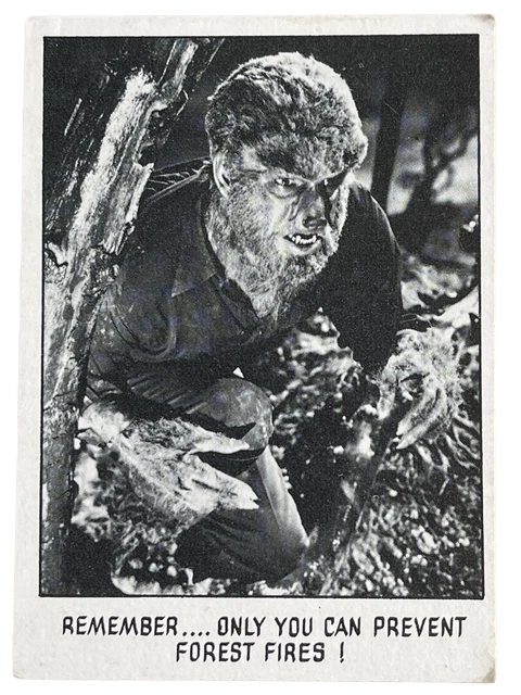 1973 The Wolfman Creature Monster Feature You’ll Die Laughing #100 Trade Card BW