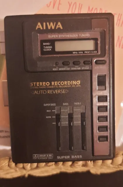 Vintage Aiwa HS-J470 Walkman AM/FM Cassette Tape Player Recorder
