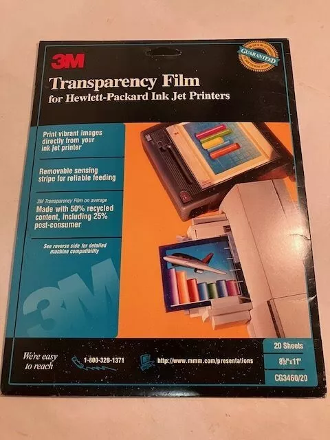 Transparency Film for Hewlett-Packard Ink Jet Printers, package of 10