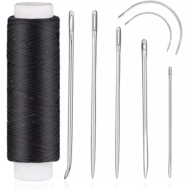 Waxed Thread 32 Yards , Leather Sewing Waxed Thread with Hand Sewing Needles Kit
