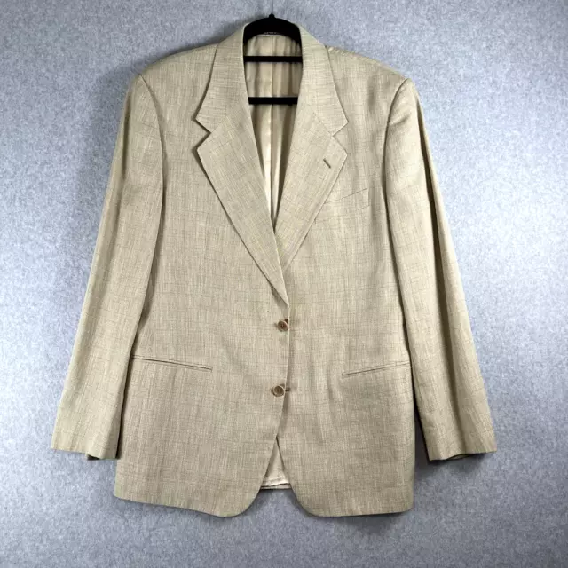 Valentino Uomo Mens Size 42 Two Button Jacket Beige Pre Owned Great