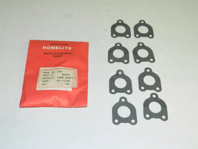 Lot of 8 HOMELITE 02297 Carburetor Adapter Gasket - OEM Genuine Parts