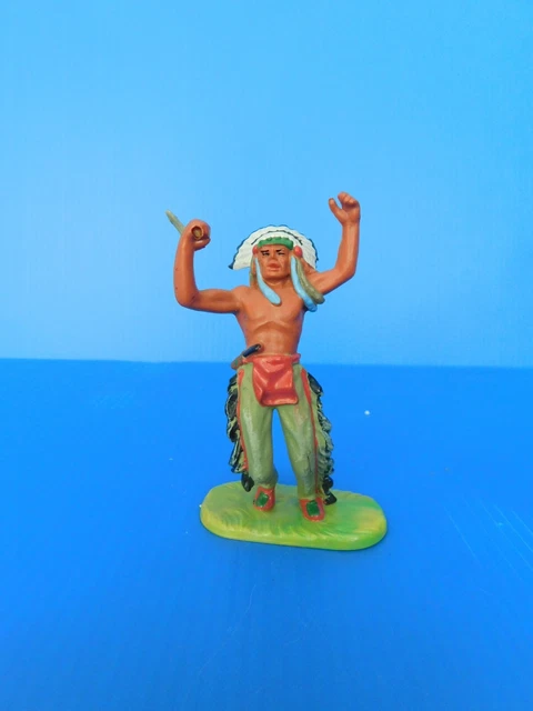 Figurine En Composition Indien Plume Western Etats Unis Plaine