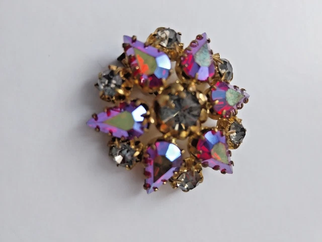 Broche Ancienne En Laiton Doré - Motif Tête De Vélo Et Bague - Style Art Nouveau - 60x27mm - Occasion