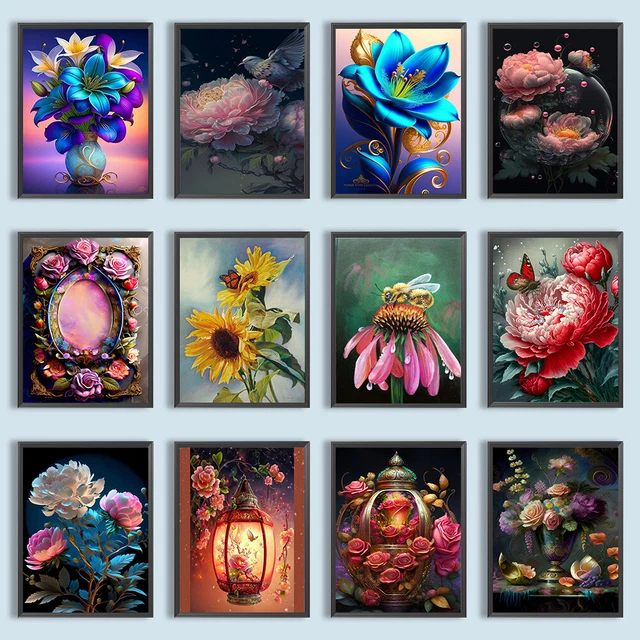 5D DIY Full Round Drill Diamond Painting Flower Kit Home Decoration Art Craft