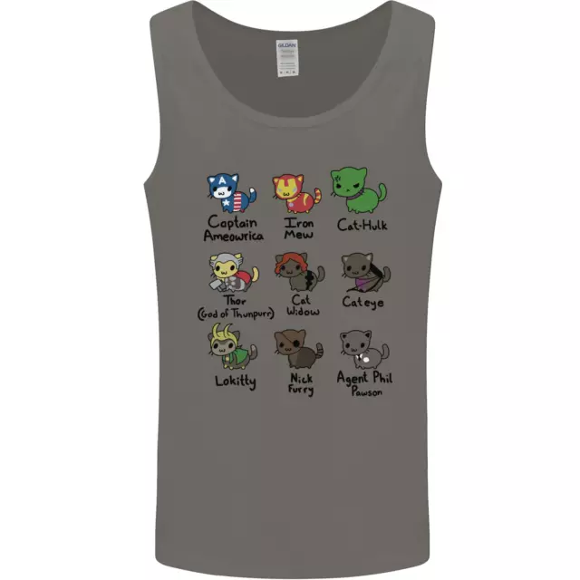 Funny Cat Superheroes Mens Vest Tank Top