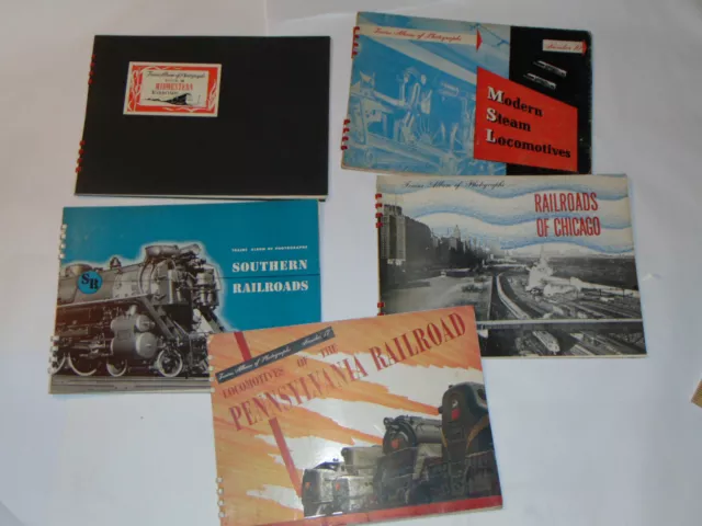 5 VTG 1940s-50s TRAINS/RAILROAD PHOTOGRAPHS BOOKS! MISWEST/PHIL/STEAM/CHICAGO+++