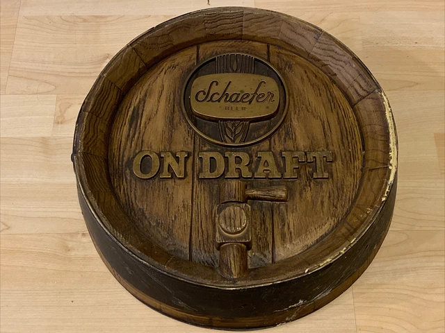 VTG Schaefer On Draught Beer Wall Advertising  Beer Bar Sign Pub Tavern
