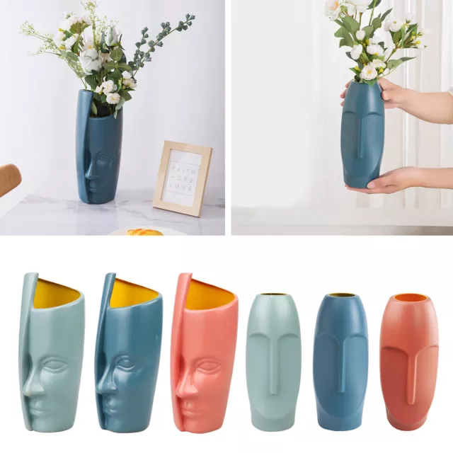 Human Face Flower Vase Art Tabletop Flower Pot Nordic Modern Home Decor