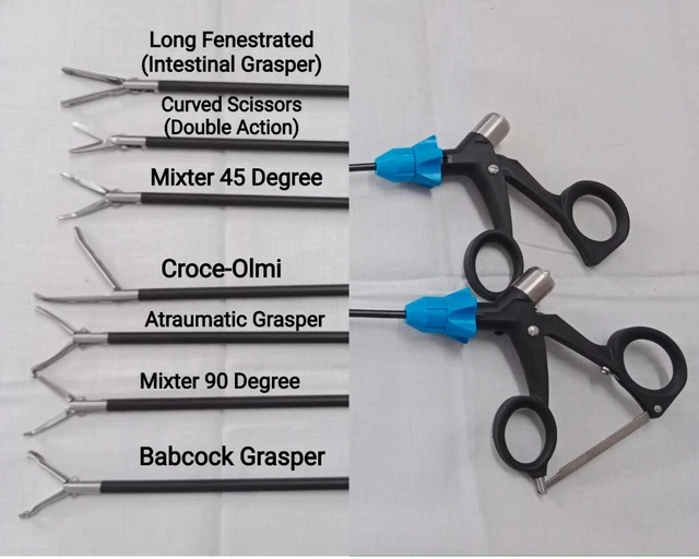 LAPAROSCOPIC SURGICAL INSTRUMENTS Grasper Scissors Forceps Reusable Set ...
