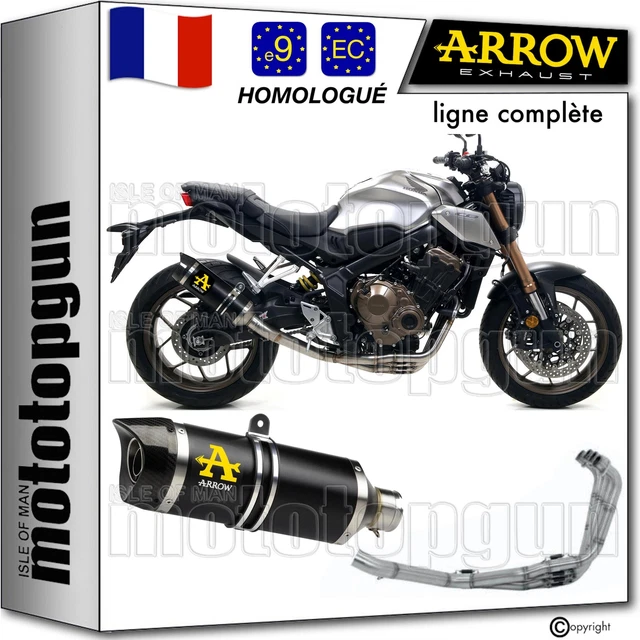 Arrow 53549ANN Ligne Complete Approuve Open Urban Aluminium Noir Embout Acier Noir Compatible Avec Aprilia Sr 200 Gt 2022 2023 Mototopgun