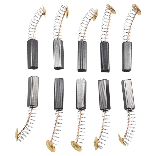 10 cepillos de carbón para motor Power Tool 6x6x20mm cepillo de motor broca accesorios