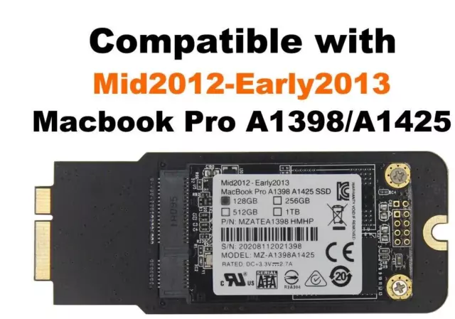NUOVO 128 GB SSD per 2012 2013 APPLE Macbook Pro Retina A1425 A1398 IMAC A1418