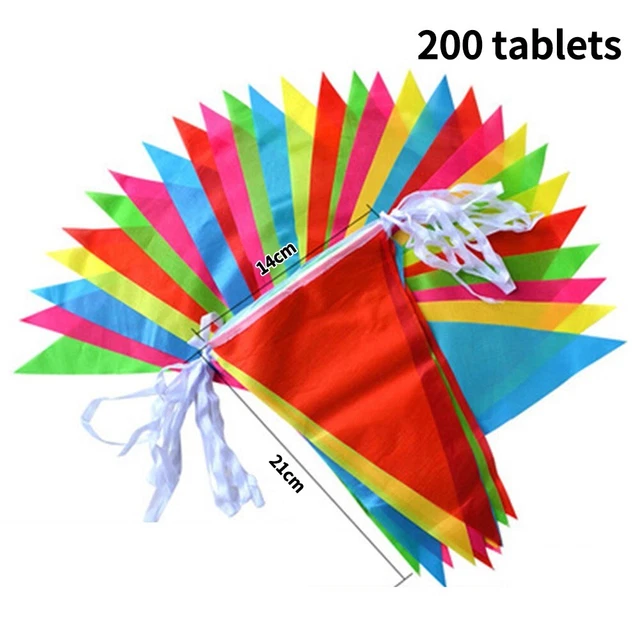 High Quality Practical Triangle String Flag Decoration 100 Meter 14*21CM 1pcs