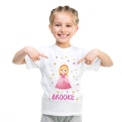 Personalised Custom Kids T-Shirts Tee Printed Children's Princess Birthday Top