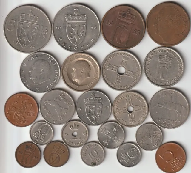 22 different world coins from NORWAY