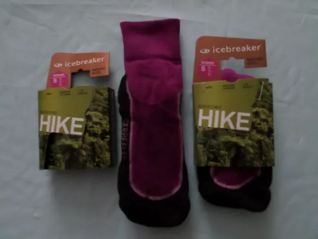 2 Pair Out Door 60% Merino Wool Hiking Walking Socks Icebreaker 3-4.5 & 5-6.5