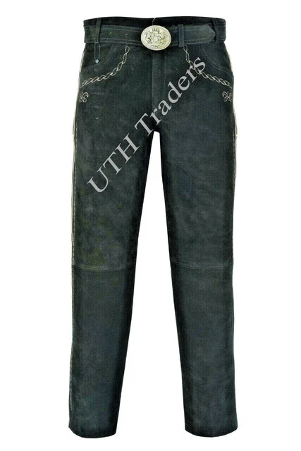 AUTHENTIC Suede Leather Pants/German Bavarian Lederhosen Oktoberfest Men's Pants