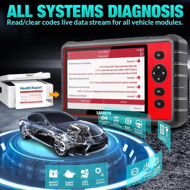 LAUNCH X431 CRP909E PROS scanner auto OBD2 lettore codici strumento diagnostico per tutti i sistemi 2