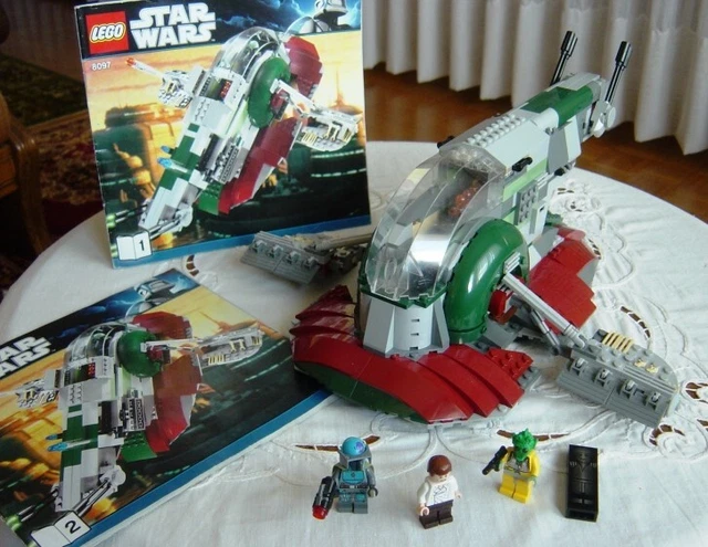 LOT LEGO SET 8097 grand vaisseau Star Wars Slave 1 + 4 figurines + 2 ...
