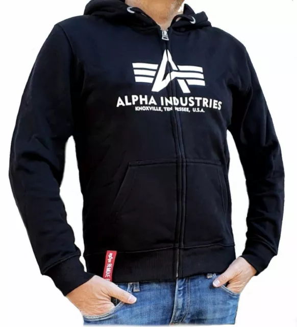Alpha Industries Base Full Zip Felpa con Cappuccio Felpa Giacca