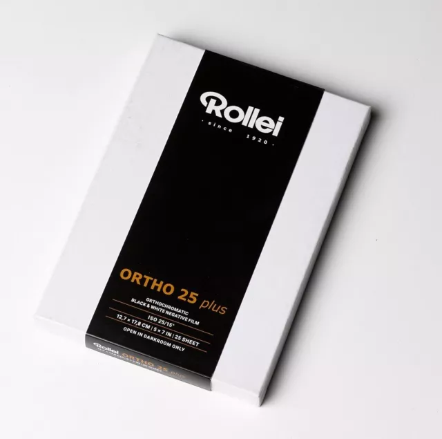 ✅ ROLLEI 5x7”, 13x18cm CUT SHEET FILM ORTHO ISO 25 PLUS BLACK & WHITE SEALED BOX