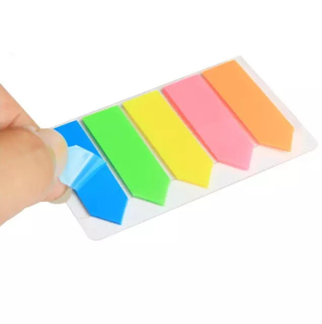 100pcs 5-Colour Removable Memo Pad Arrow Sticker Note Index Tab Flag Page Marker