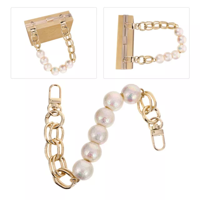 Perlen-Handtaschenkette, 30 cm, Ersatzgriff, Metallschnallen, Zubehör