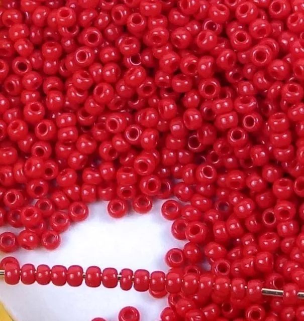 11/0 Fine Japanese TOHO Round Seed Glass Beads Opaque Cherry 10-Grams