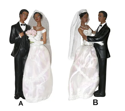 Figurine de mariage couples mariés de couleur grand modèle 23 cm