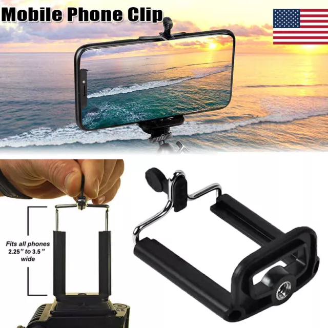 Camera Stand Clip Bracket Holder Tripod Monopod Mount Adapter For Smart Phone US