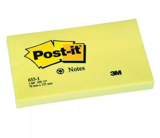 Post it® Notes Original Canary Yellow Removable Sticky Memo pad 76 x 127mm