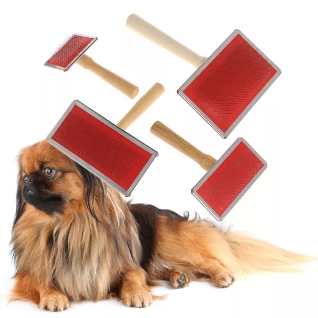 Pet Dog Grooming Comb Shedding Hair Remove Brush Wood Handle Cat Cleaning Supply