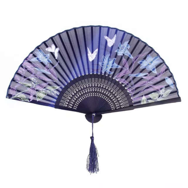 Hollowed Bamboo Hand Fan with Tassel for Wedding Party Gift