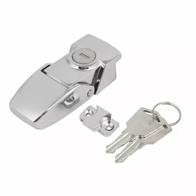 Cabinets Boxes Cases Security Toggle Hasp Latch Lock Silver Tone w 2 Keys