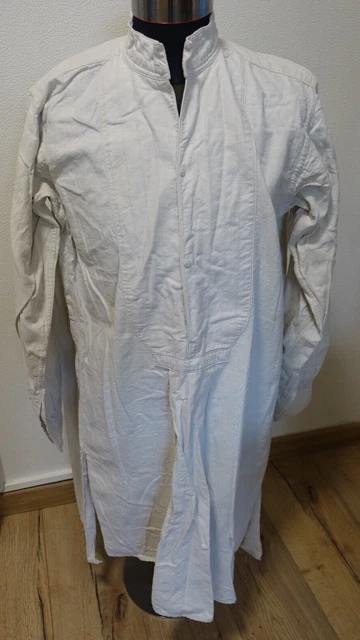 Chemise Ancienne Homme En Pilou A Rayures - Vetement D' Époque