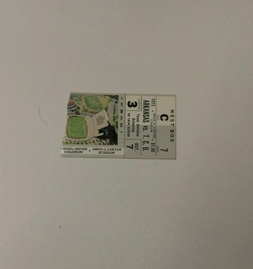 1972 Ncaa Football Ticket Stub Arkansas Razorbacks Vs Tcu Good Condition Rare