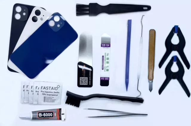 Kit de Reemplazo Reparar de Vidrio Cristal Trasero para iPhone 12